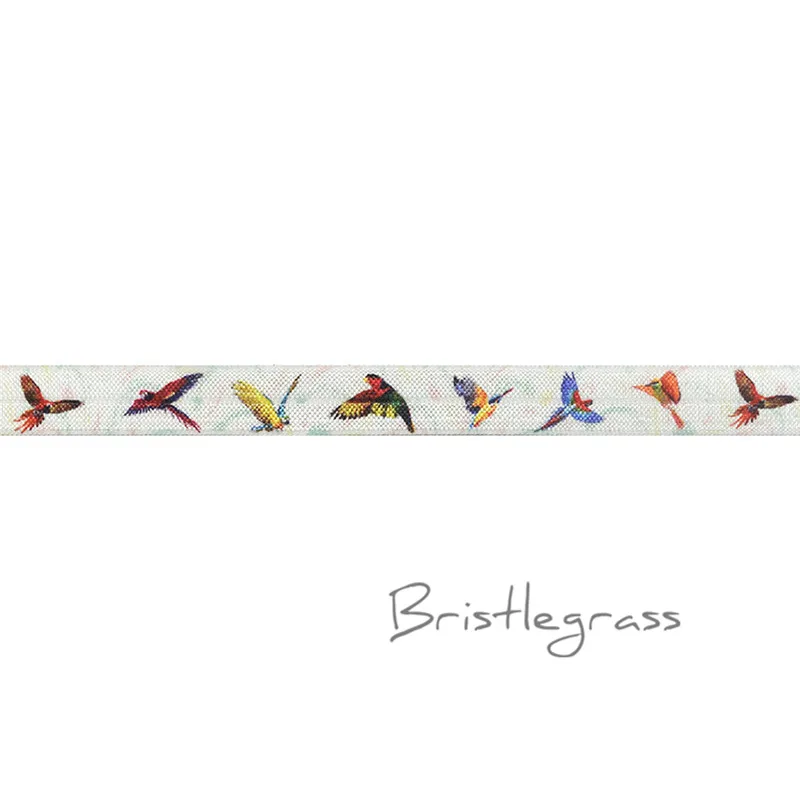 Bird BRISTLEGRASS 2 ярда 5/" 1,5 см Сова Фламинго цветочный принт враг складной над эластичными повязка из спандекса волос галстук платье с повязкой швейная отделка - Цвет: Bird