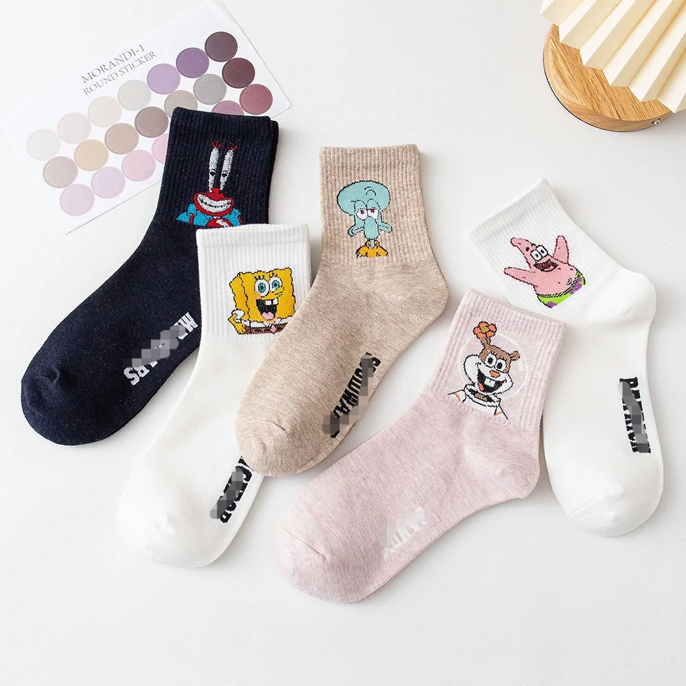 

Cute cartoon character leisure sports student socks multicolor