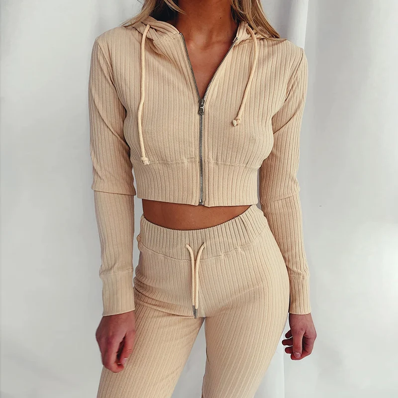 

Женский спортивный костюм из 2 предметов, толстовки на молнии, женская спортивная одежда, повседневный спортивный костюм на осень, уличная о...