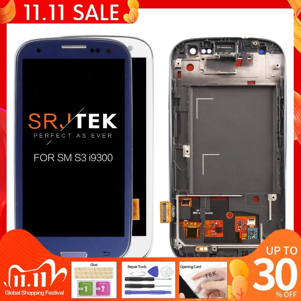 Дисплей для SAMSUNG Galaxy S3 i9300i i9300 ЖК экран с рамкой замены дисплея i9301 i9308i i9301i|lcd for