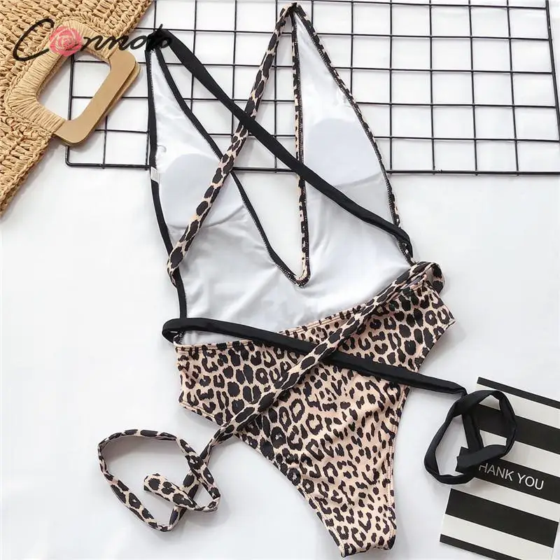 Бразильское бикини с леопардовым принтом 2019 купальник высокой посадкой женский