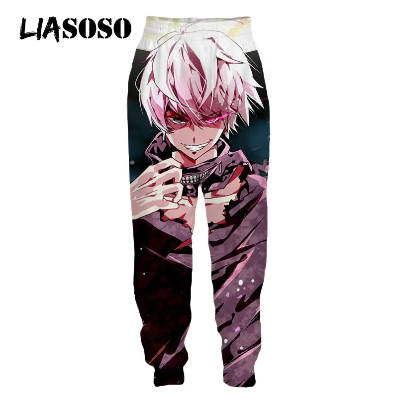 

LIASOSO 3D Print Unisex Anime Tokyo Ghoul Ken Kaneki Touka Kirishima Casual Baggy Sweatpants Harajuku Sweat Pants Cool Pant
