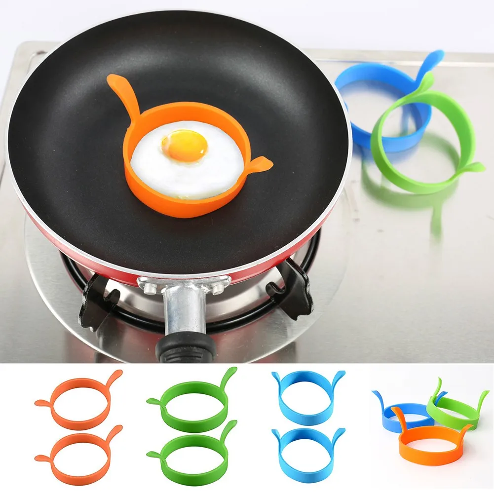 

Silicone Round Omelette Fry Egg Ring Pancake Poach Mold Kitchen Cooking Tool Blue/Green/Orange Kitchen Tools & Gadgets