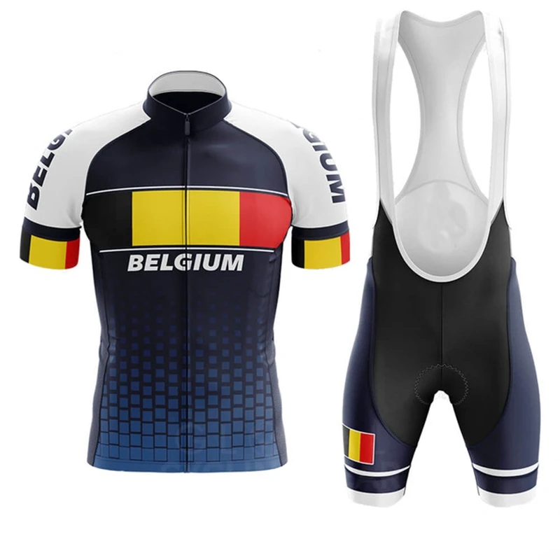 

Hot Cycling Sets Ropa Ciclismo Hombre Summer Polyester Breathable Road Uniforms Mtb Jersey Bib Shorts Gel Pad19D Sepeda Maillot