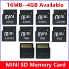Оригинальная мини SD-карта 32 Мб 64 Мб 128 МБ 256 МБ 512 МБ 1 Гб 2 ГБ 4 ГБ Minisd карта флэш-памяти для мобильного телефона