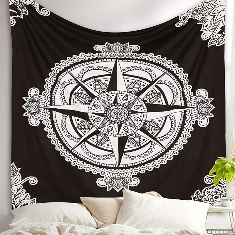 

s New Mandala Polyester Tapestry Wall Hanging Carpet Throw Yoga Mat 150*150 CM Square Tapestry Home Bedroom Decoration