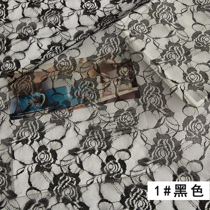 

1m Lace Fabrics Non-elastic Rose Skirt Clothing Curtain Mesh Gauze Stage Wedding Wedding Yarn