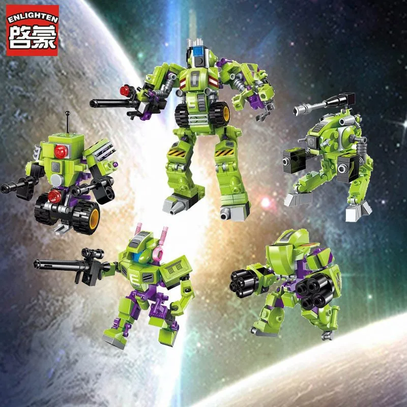 

ENLIGHTEN 253Pcs Super Cool Mech Transformer Robot Toy Model Building Blocks Sets DIY Creator Educational Toys for Children