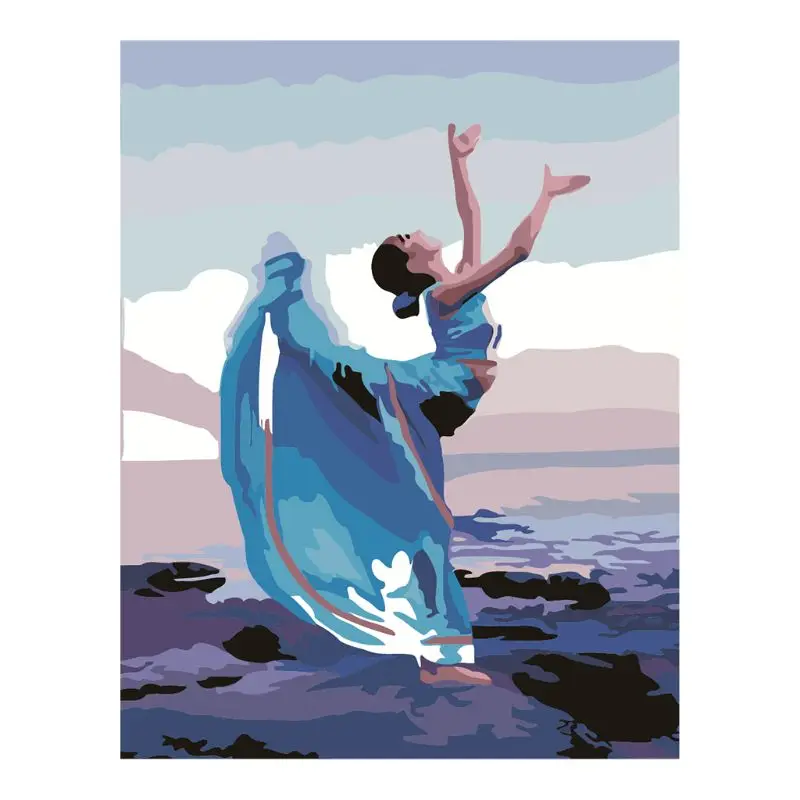 

Paint For Adults and Kids DIY Oil Painting Kits Pre-Printed Canvas Dance