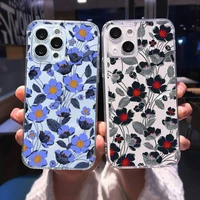 phone case floral flower pattern for iphone 13 12 11 pro max mini 6 6s 7 8 plus se2020 x xr xs shell transparent case shell