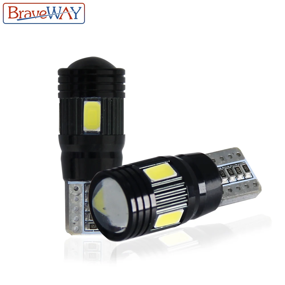 BraveWay T10 светодиодный лампочка автомобиля CANBUS без ошибок 12 В 24 в супер яркая