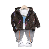 new autumn baby boys clothes children girls cartoon hooded jacket t shirt pants 3pcssets toddler sports costume kids tracksuits