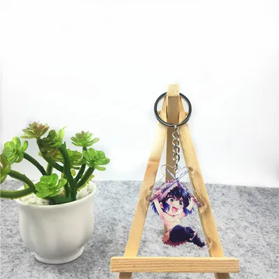 Аниме Demon Slayer Kimetsu no Yaiba брелок Kamado Tanjirou Nezuko Agatsuma Zenitsu Rengoku Kyoujurou cute fun акриловое кольцо для ключей - Цвет: 1-6