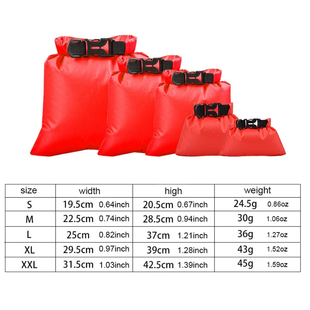 

Floating Waterproof Dry Bag S-XXL 190T Polyester Taffeta 5pcs Waterproof Bags