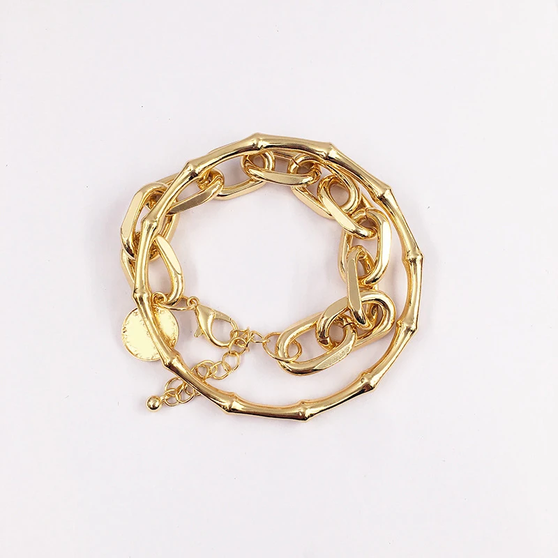 

Wholesale Fine Jewelry Factory chain bracelet cuff snap joint bangle fashion jewelry golden mens bracelets wristlet jewel