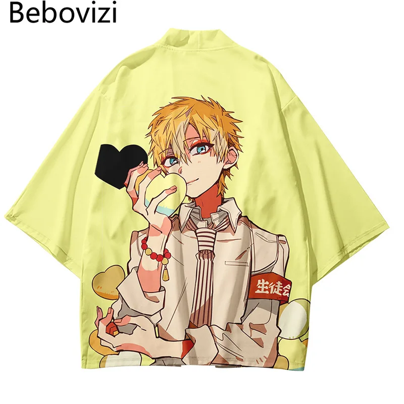 Кимоно женское в японском стиле аниме юката Пляжная рубашка хаори Оби уличная