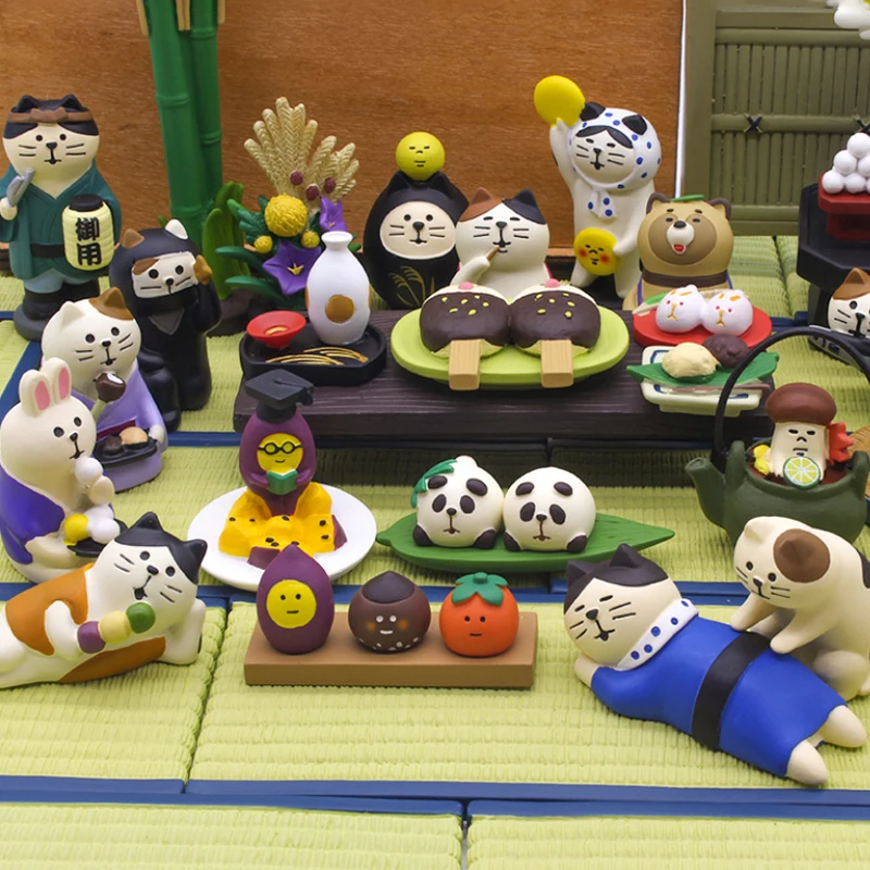 

Creative Mini Scene Small Ornaments Family Decoration Cartoon Cat Doll Scene Series Bookshelf Decoration Set Doll Ornaments