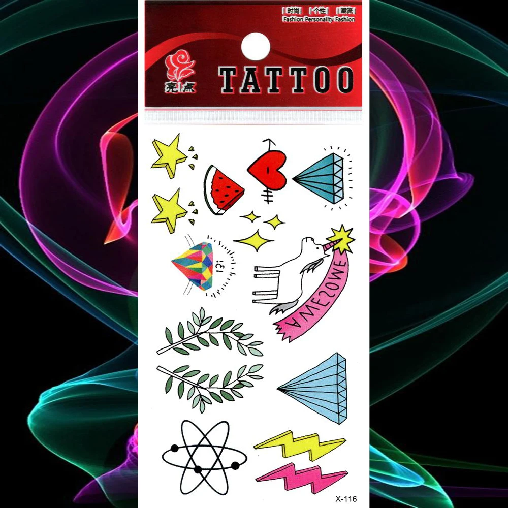 Милые Мультяшные водонепроницаемые тату наклейки с Молниеносным арбузом