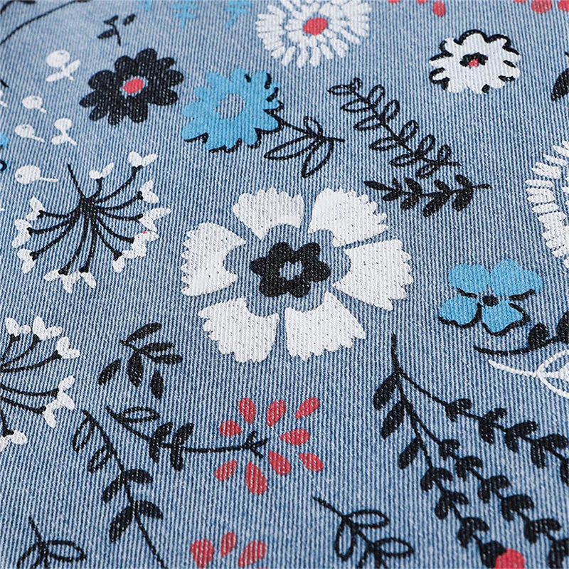 Men's Floral Graffiti Jeans For Man Fashion Brand Casual Drawstring Trousers Male Japanese Streetwear Harajuku Denim Loose Pants