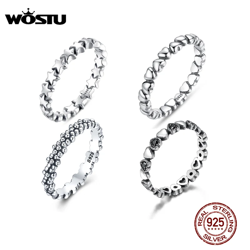 

Женское кольцо WOSTU, Stackable, из серебра 925 пробы, 6 стилей, для вечеринок, 7151