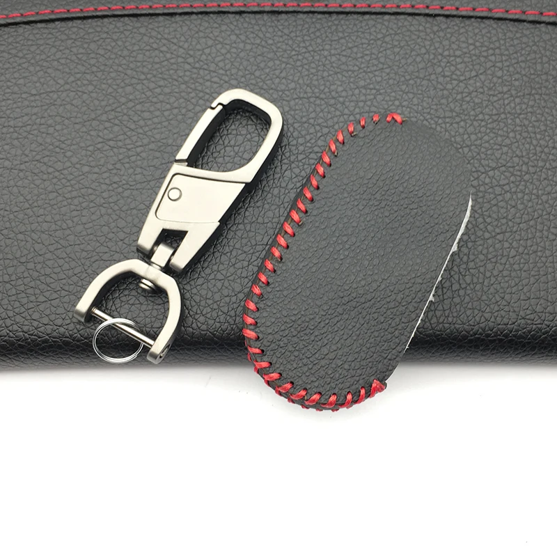 

2018 Hot Sale Leather Car Key Cover Case Holder Fit for Fiat Panda 500 Punto Folding Remote Key Case 3 Buttons Protect Shell