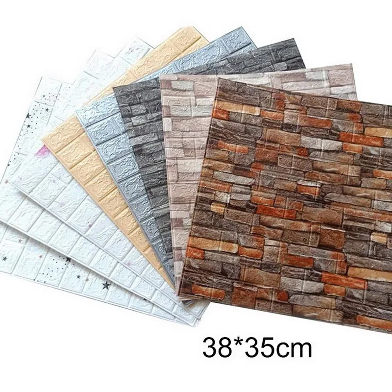 

10pcs 3D Wall Sticker Imitation Brick Bedroom Decoration Waterproof Self Adhesive Wallpaper For Living Room Kitchen TV Backdrop
