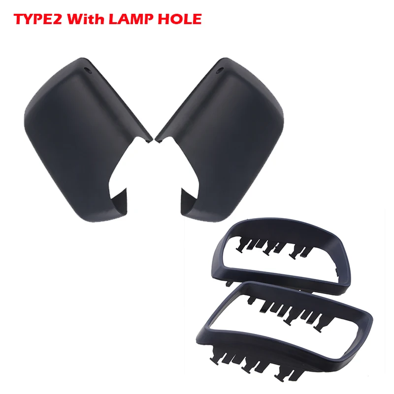 fit for bmw e53 x5 2000 2006 wing side mirror cover with frame matte black rearview mirror caps car accessories replacement free global shipping