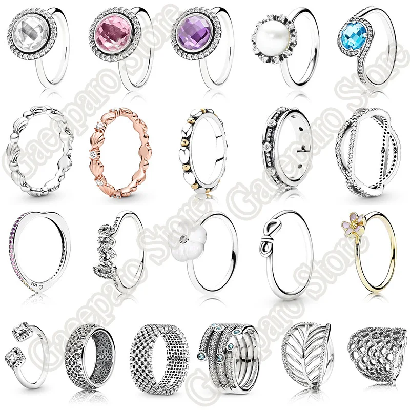 

Women 925 Sterling Silver Rings With Heraldic Check Beaded Seashell Crystal Peach Blossom Ring For Women Jewelry