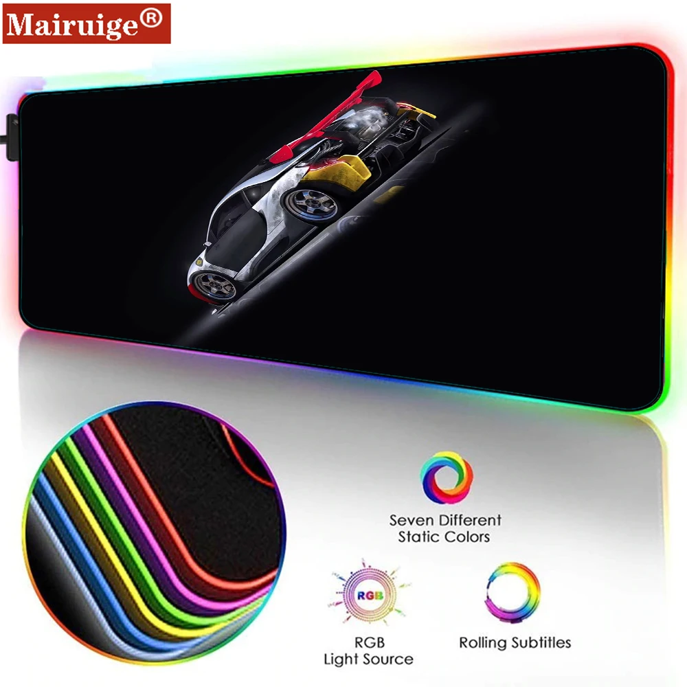 

Merrige Car Gaming Mouse Pad Gaming Notebook Practical Computer Desk Mat LED Rubber Non-slip XXL Gaming Accessories RGB Cs Go