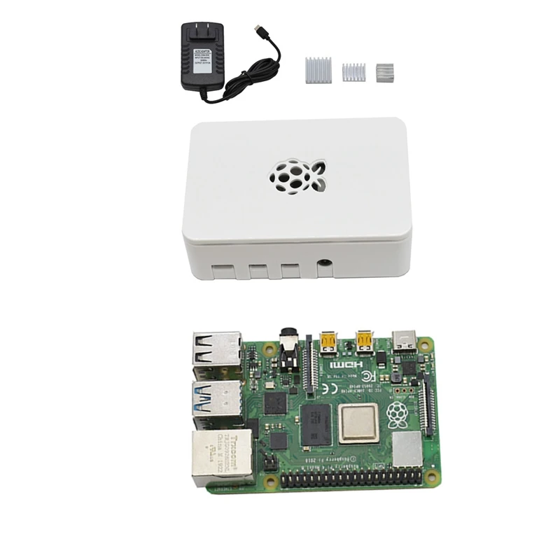 GTBL для Raspberry Pi 4 Модель B ABS чехол 4G RAM DIY Kit с белым радиатором 5V 3A адаптер питания PI