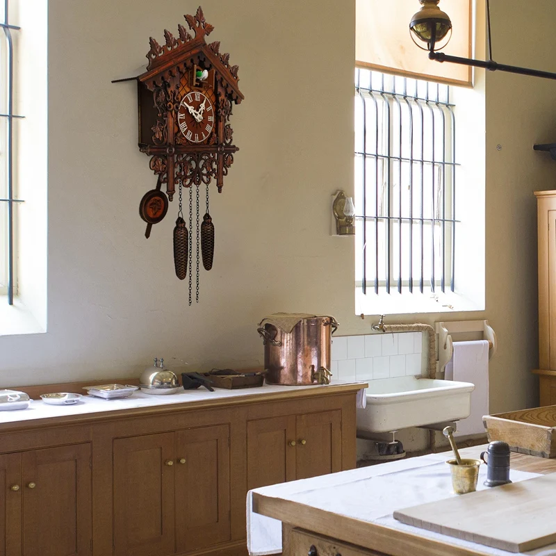 Деревянные настенные часы с птичьим будильником для дома украшение детской