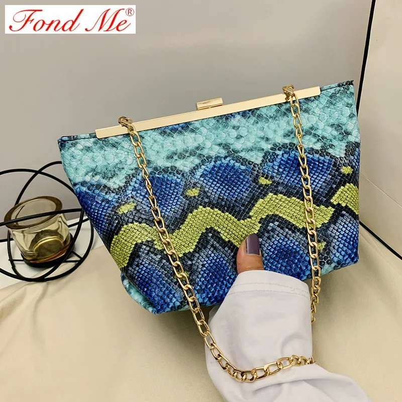 Новая модная Ретро сумка через плечо с принтом змеиной кожи | Багаж и сумки