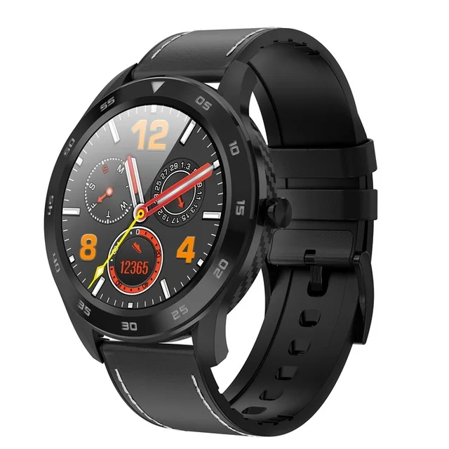 Black Leather SCELTECH DT98 Смарт-часы IP68 Водонепроницаемый Полный Круглый HD экран ECG Обнаружение Сменные циферблаты умные часы фитнес-трекер часы - Цвет: Black Leather