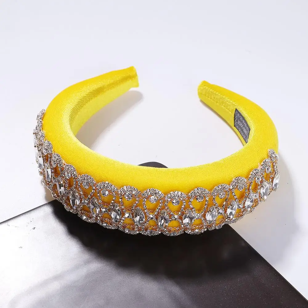 Vedawas Multi-Color Gem Baroque Headbands Women Diamond Hair Accessories Pearl Headband Girls Crown Flower Hairbands Head Wrap - Цвет: 18