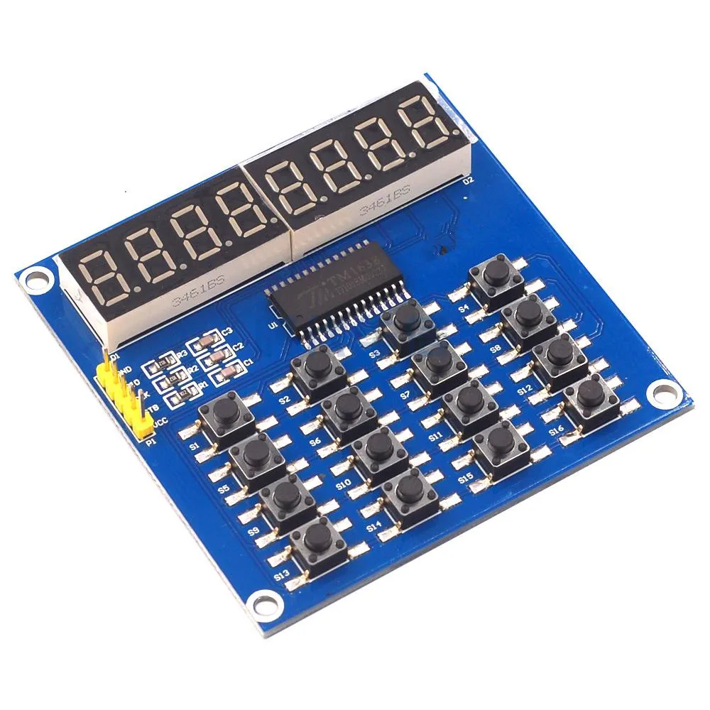 TM1638 8 бит цифровой светодиодный модуль дисплея для Arduino 7 сегмент часы красный