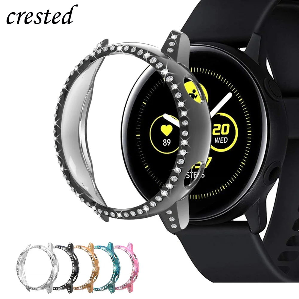 

Bling Case for Samsung galaxy watch Active cover Diamond TUP screen protector bumper Anti-fall Earthquake-proof Accessories