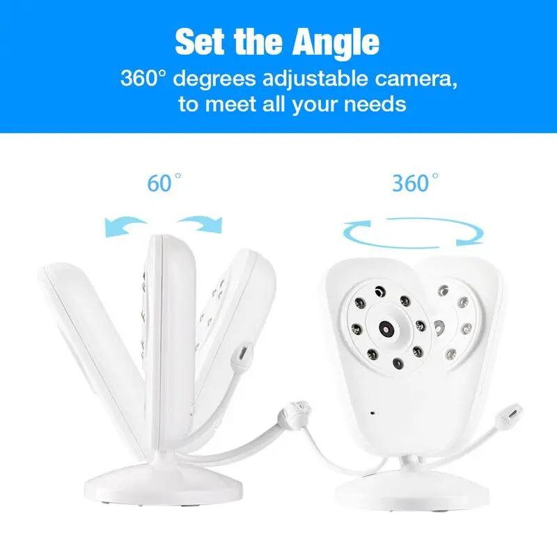 Беспроводная видеоняня 2 4 дюйма с 3 камерами ночным видением датчиком