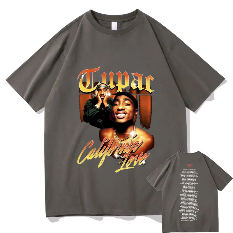 Awesome Tupac 2pac Rap Tshirt Oversized Harajuku Logo Print Tee Short Sleeve Regular Mens Quality Playboi Carti Hip Hop T Shirts