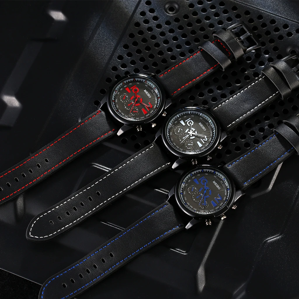 

Men Watch Leather Military Luxury Mans Sport Watches Stainless Steel Quartz Wristwatch Male Clock Watch Relogio Masculino reloj