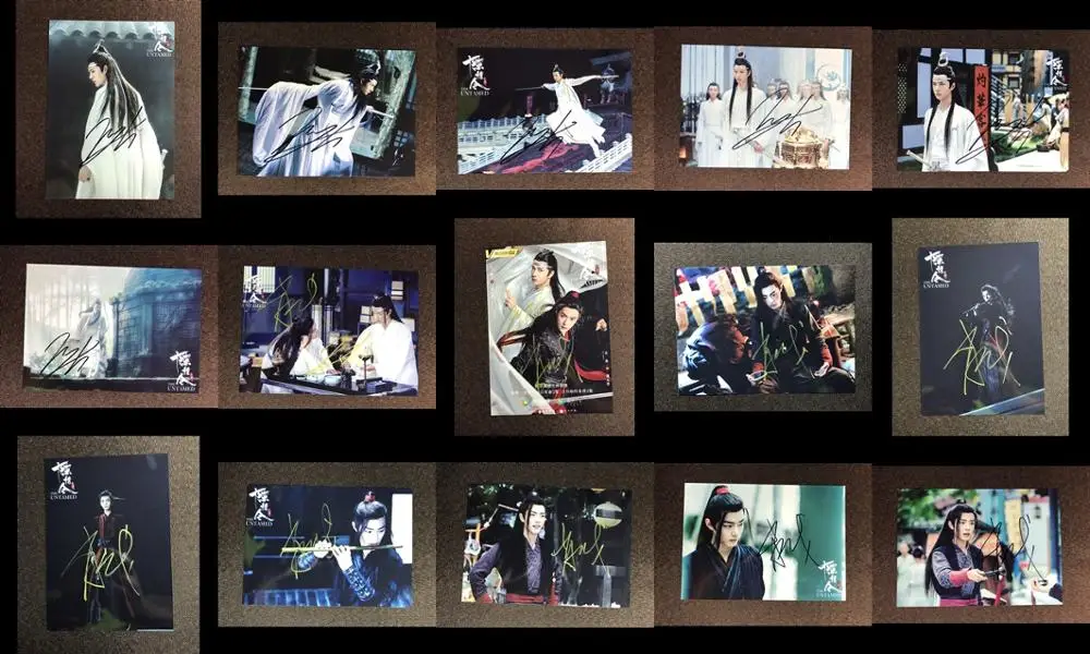 Ручная работа YIBO Xiao Zhan autographed group photo Untamed 5*7 89L|Фотоальбомы| |
