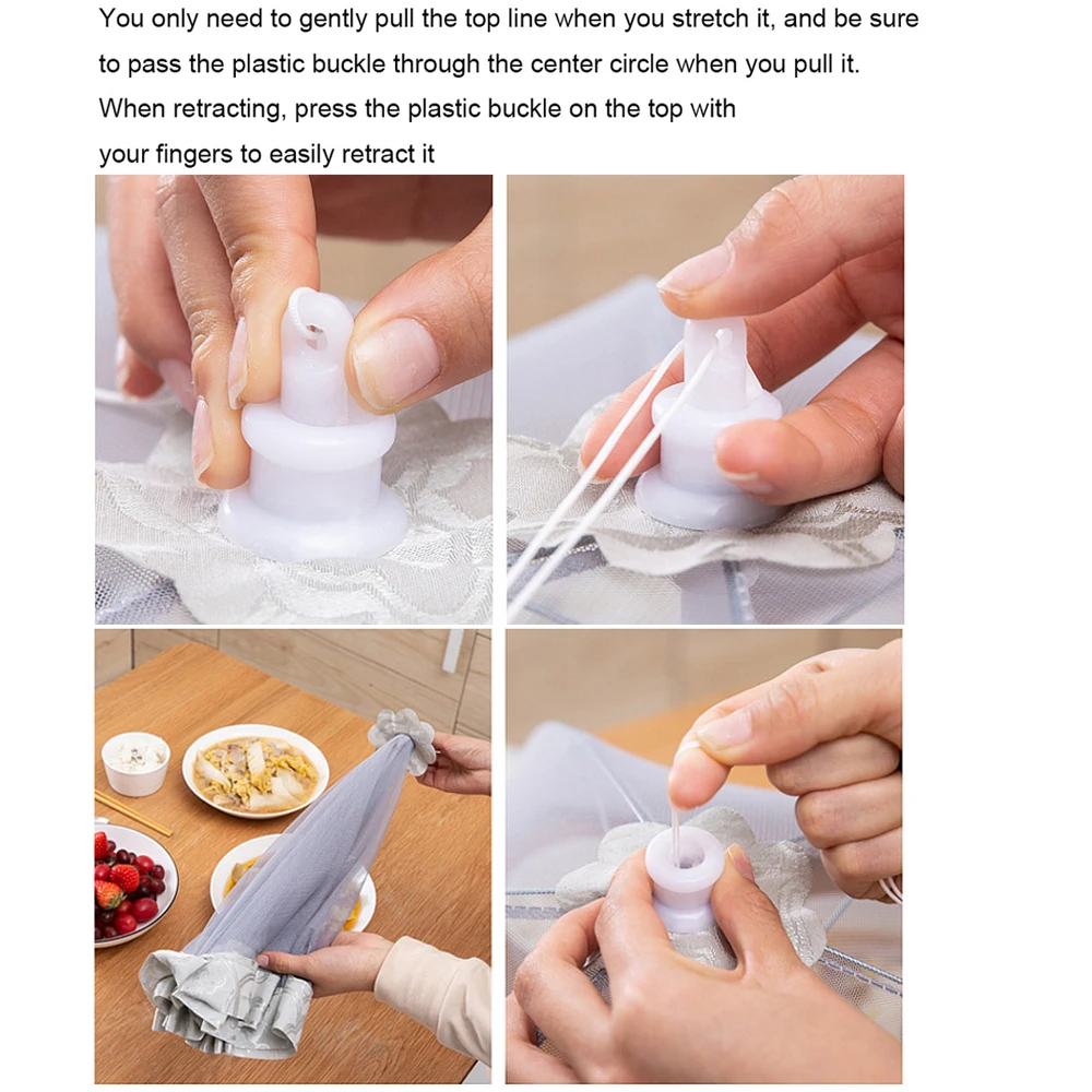 folding umbrella style food cover anti fly mosquitotent meal cover table home using food cover kitchen gadgets cooking tools free global shipping