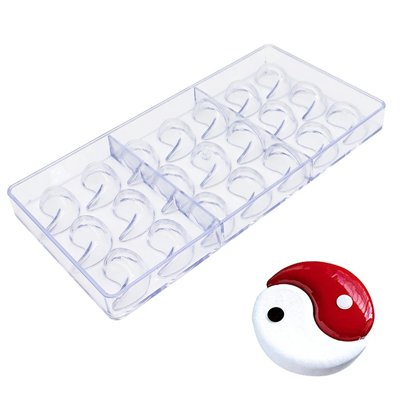 21 полость в форме Инь Ян Пластиковая форма для шоколада инструмент украшения