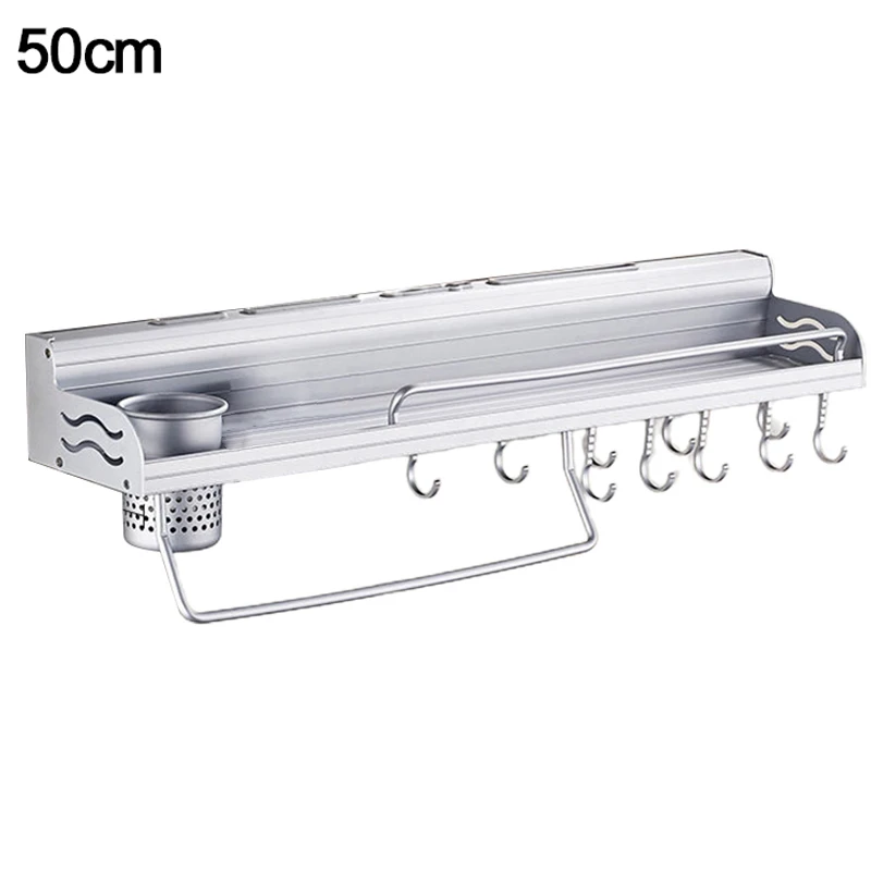 

Стойка для кухонной утвари без отверстий с ограждением, прочная алюминиевая водонепроницаемая многофункциональная стойка для хранения