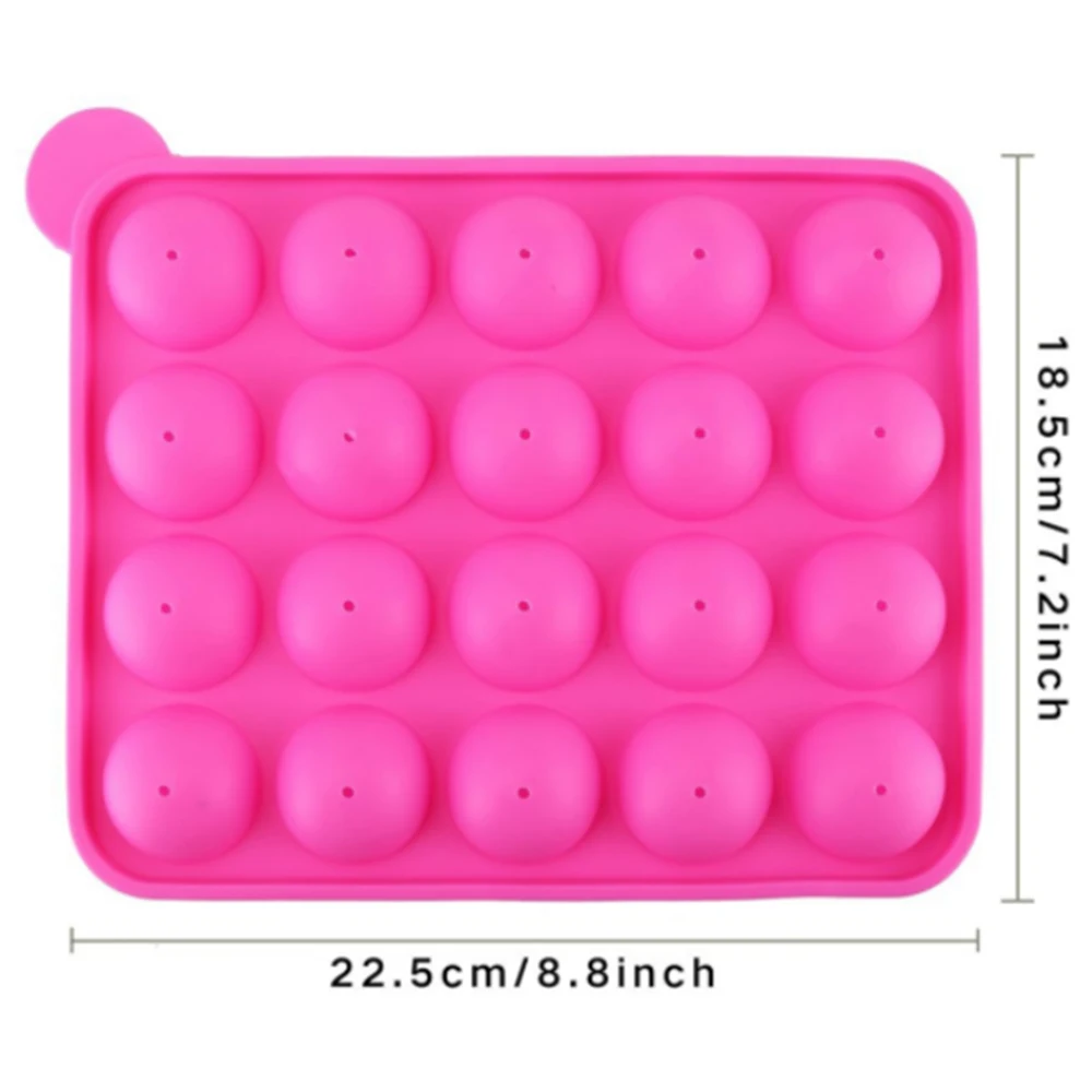

20 Hole Silicone Cake Pop Mold Ball Shaped Die Mold Silicone Lollipop Chocolate Cake Baking Ice Tray Stick Tool