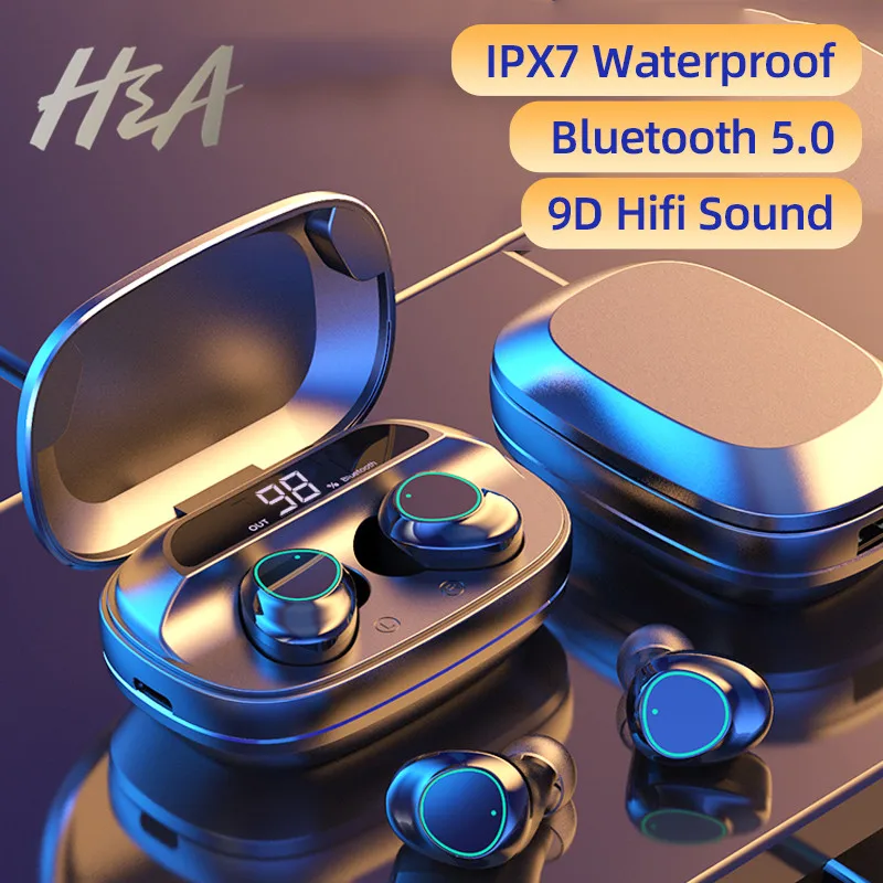 TWS наушники с поддержкой Bluetooth 2000 и зарядным футляром на мА · ч|Наушники гарнитуры|