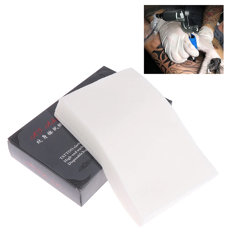 

70pcs White Disposable Tattoo Wipe Paper Towel Soft Tattoo Cloth Towel Cleaning Pad Waterproof Makeup Tattoo Cleaning Tools