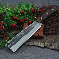 hand forging bone chopping knife kitchen chef knives cleaver cutting with wood handle chinese meat knife butcher outdoors tools