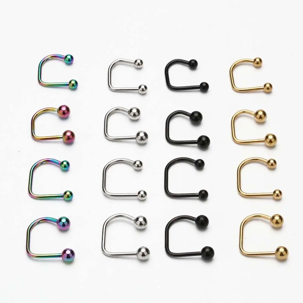 

Cool For Earrings For Women Stainless Steel Men Women Nose Ring Korean Lip Ring Body Piercing Jewelry U-shaped Lip Stud