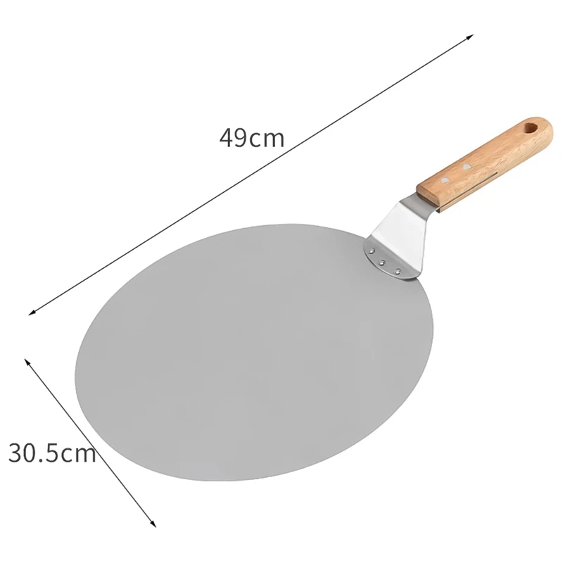 12-inch Stainless Steel Blade Quality Pizza Spatula For Oven Pizza Shovel Stainless Pizza Paddle Cake Transfer Baking Tool