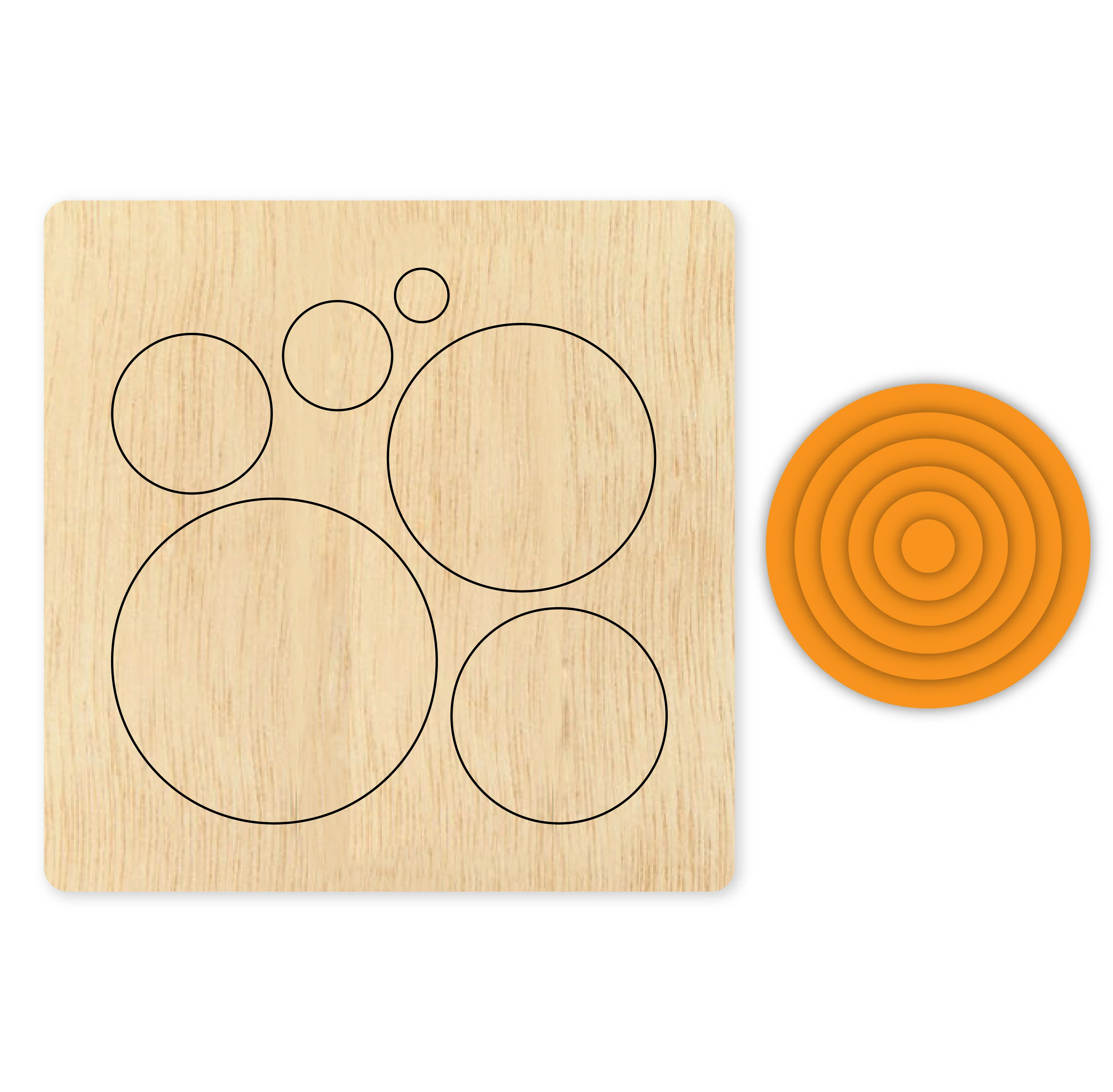 Резные штампы шесть годовых колец Деревянный Скрапбукинг для бумага